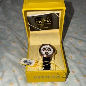 Invicta Rose Gold and Black Chronograph Watch